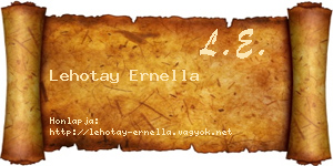Lehotay Ernella névjegykártya